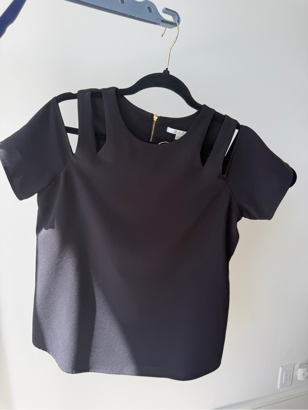 cooper & ella Black Blouse with Gold Accent